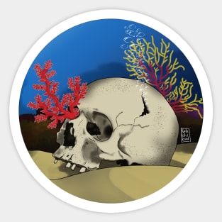 Coral skull Sticker